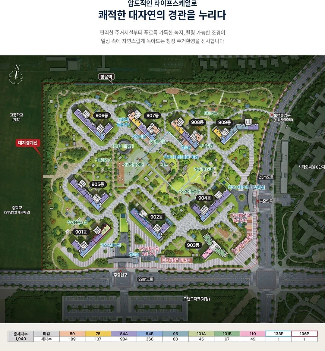 피트니스센터, 실내체육관, 사우나 등 시티오씨엘 9단지 커뮤니티 시설 조감도